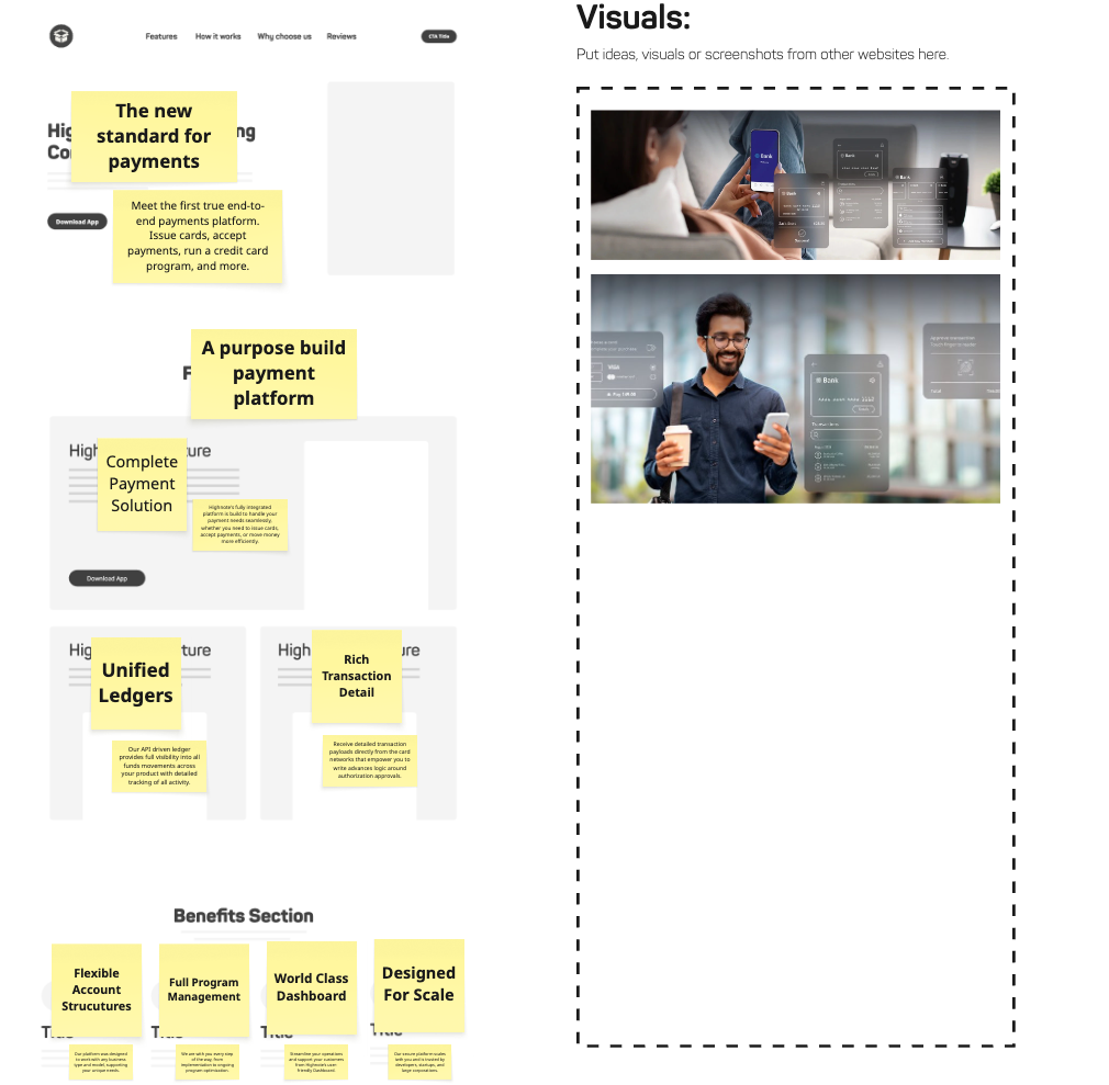 Landing Page Working Area