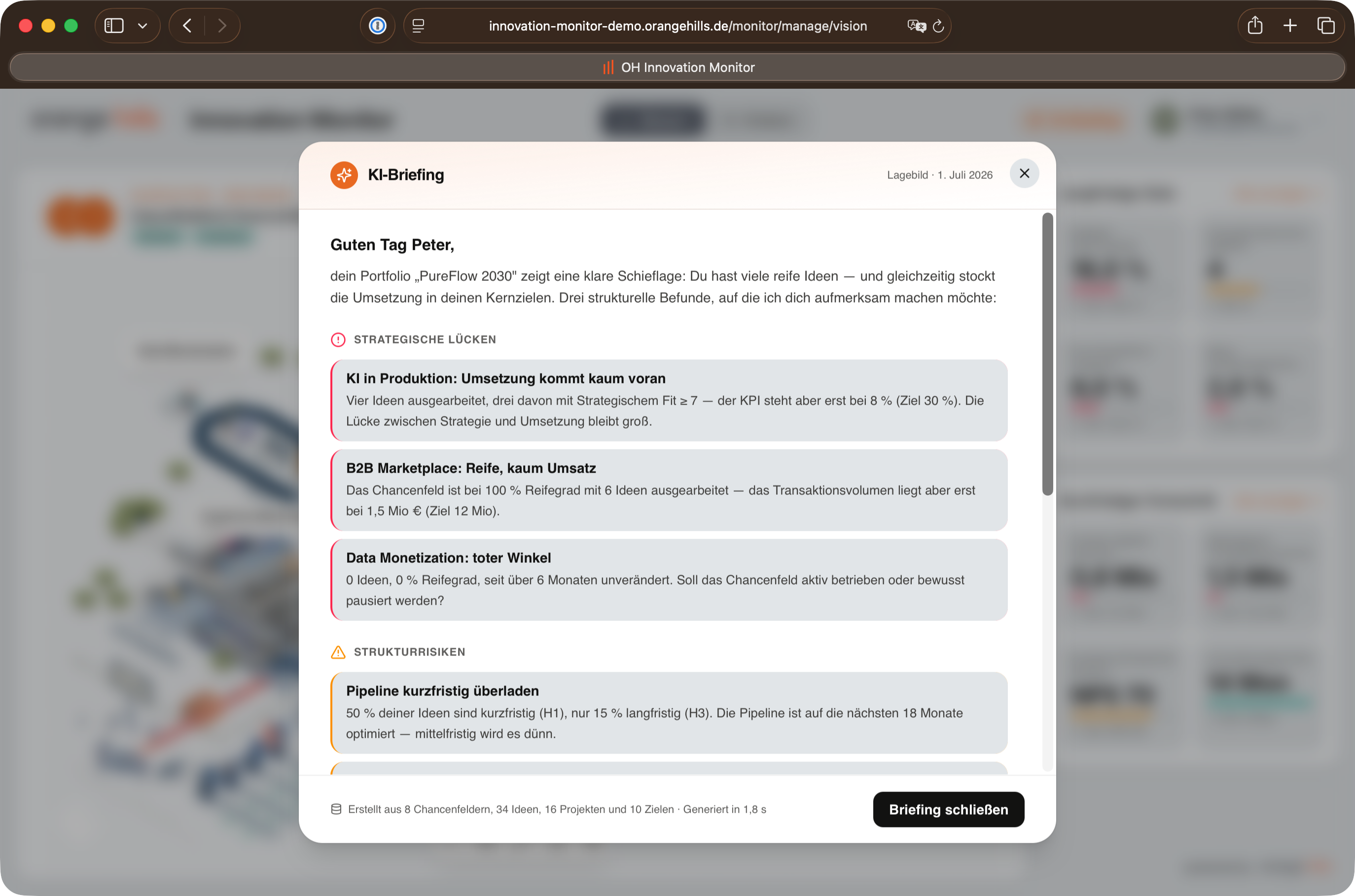 KI features to analyse your status quo